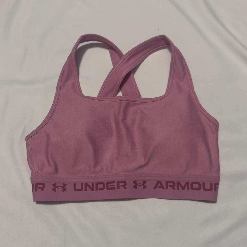 Under Armour Compression Sports Bra Pink Size SM